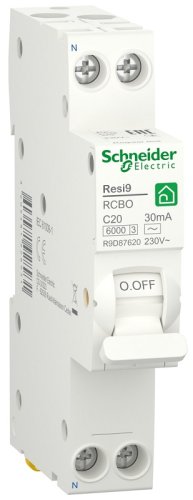 Автомат дифференциального тока АВДТ Schneider Electric Resi9 1п 20А 30мА 6кА C тип AC фото Автомат дифференциального тока АВДТ Schneider Electric Resi9 1п 20А 30мА 6кА C тип AC картинка